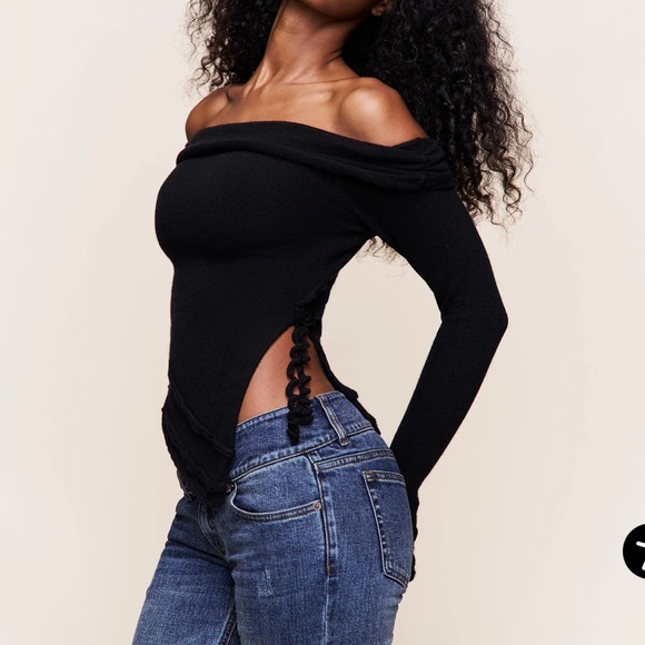 New Guizio- Soler Fold Over Knit Top - Picture 5 of 10